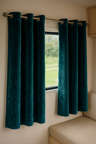Eyelet velvet caravan curtains - velvet,