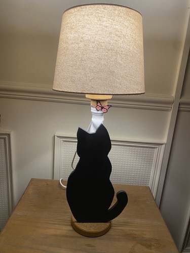 Hand crafted oak - table, lamp