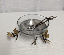 Micahel Aram Butterfly Gingko Glass Nut Dish With Spoon