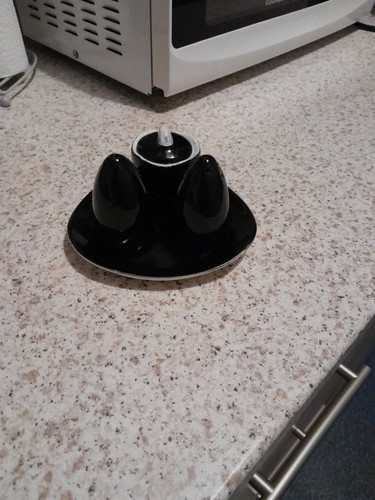 Black white cruet - cruet, set