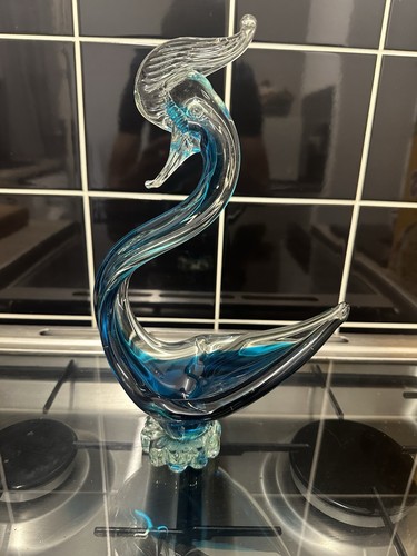 Vtg murano sommerso glass - murano, swan