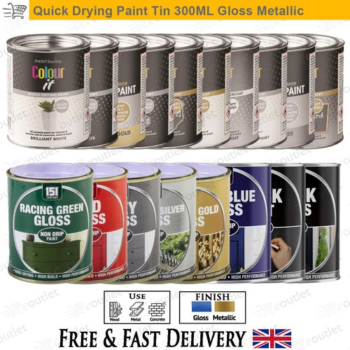 300ml paint tin gloss metallic - 300ml,