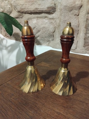 Pair vintage small brass - vintage,