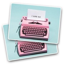 2x Vinyl Sticker Pink Vintage