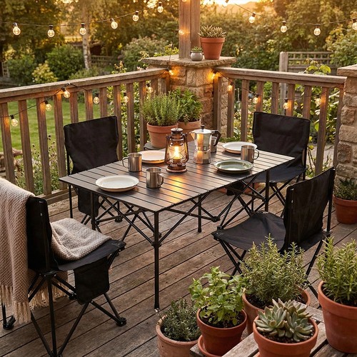Folding camping table - folding, with