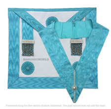 Masonic Regalia Master Mason Apron + Master Mason Collar Lambskin Leather NEW