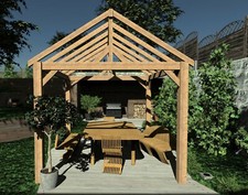 Garden Frame, Gazebo, Pergola, Hot Tub, BBQ 4m x 3m - EASY TO BUILD KIT