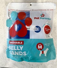 New Sealed Pet Parents Premium Washable Dog Belly Band 3pk Med  Male Dog Diapers