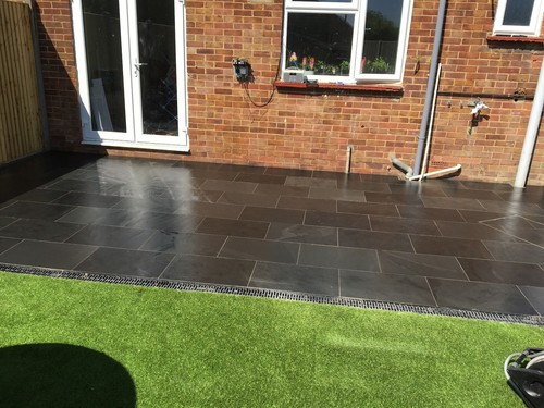 Black slate paving - slate, slabs