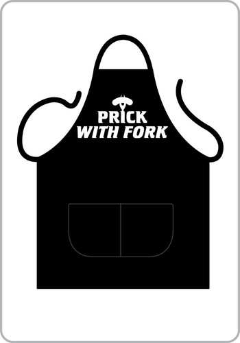 Black novelty apron - , prick