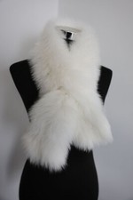 100% Real fox fur scarf /pure white fur neck wrap /cape /shawl 105*15 cm collar