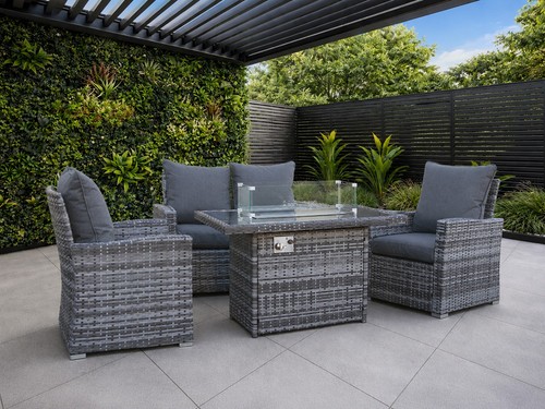 Rattan garden furniture set - furniture,