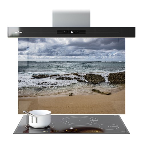 Kitchen glass splashback - kitchen,