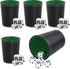 5 Pack Leather Dice Cup Set