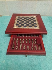Vintage Railway Travelling Chess Set -  Slide Draw 