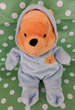 WINNIE THE POOH BLUE PYJAMAS PLUSH SOFT TOY BEAR COMFORTER