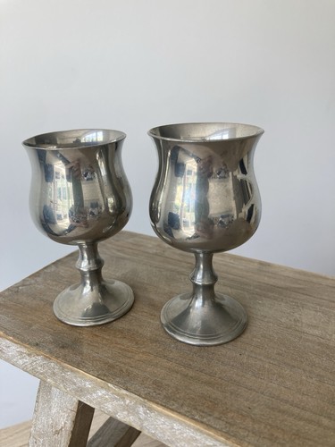 Vintage pewter goblets - vintage,
