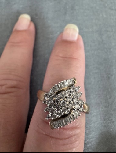 Diamond cluster ring - diamond,