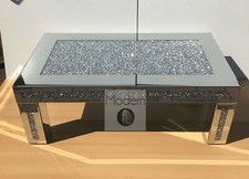 Crushed Crystal Rectangle Coffee Table, Glitz sparkle diamond coffee table