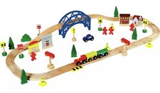 Chad Valley Wooden Train Set 60 Piece Toys Kids Children Gift Christmas