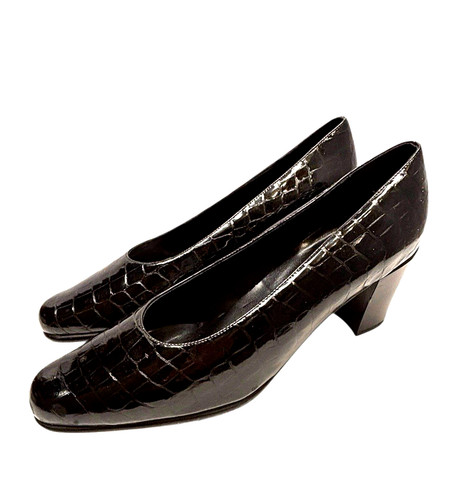 Ravel black croc leather - black, court