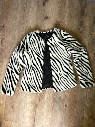 Black white zebra faux fur - zebra,