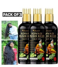 3 X 100ml ADIVASI RUSHI KESH HAIR OIL   For LONG HEALTHY HAUR UK SELLER 🇬🇧