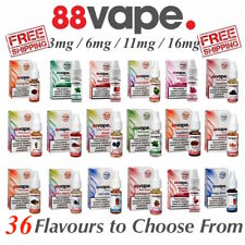 88 Vape E Liquid 3mg 6mg 11mg 16mg Nicotine All Flavours Any Pen10ml 50/50 70/30