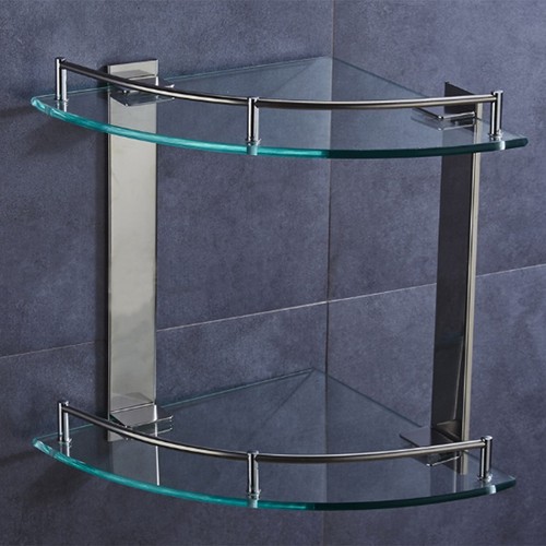 Tier glass corner shelf wall - corner,