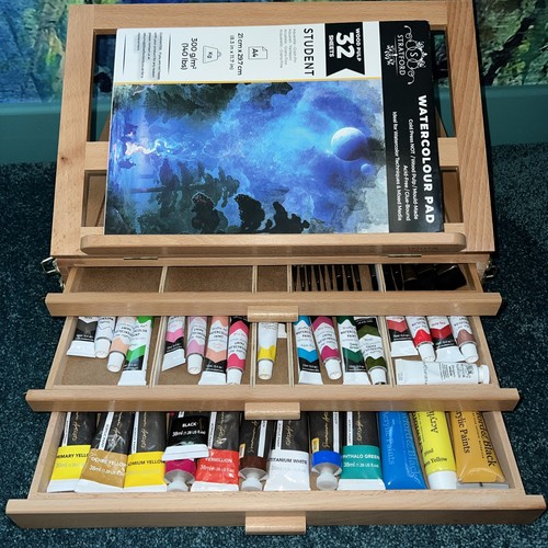 Wood desktop table - wood, easel