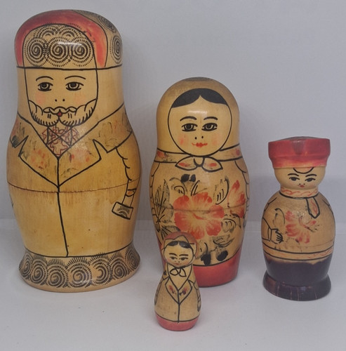Vintage set wooden - vintage, 4x