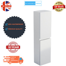 Tall Boy Storage Cabinet Bathroom– Wall Hung Storage Unit Wateproof PVC NEW