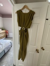 Zara Olive Green Cut Out Dress Size Xs Brand New With Tags