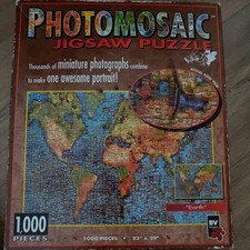 BV Leisure Photomosaic Earth Robert Silvers 1000 Piece Jigsaw Puzzle 23x29”