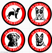 K9 On Board Waterproof Vinyl decal sticker Multiple Breeds & sizes.