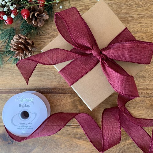 Burgundy christmas ribbon - christmas,