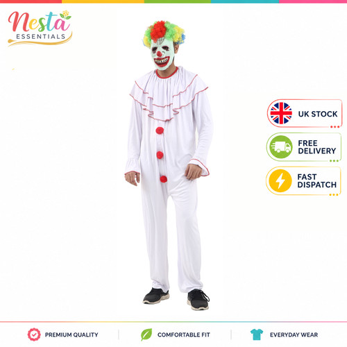 Adult scary clown jumpsuit - adult,