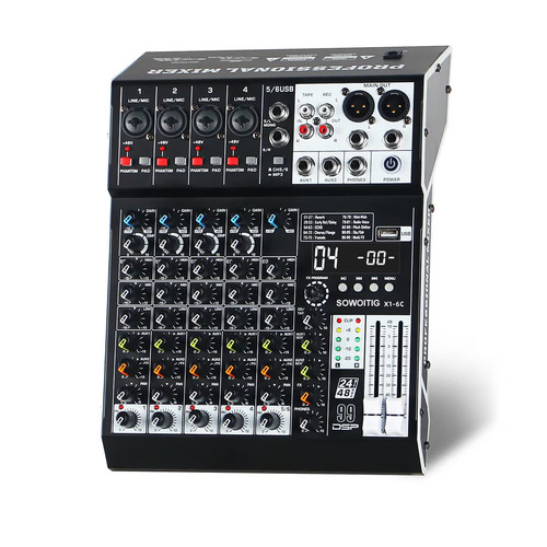 Channel audio mixer usb - 6-channel,