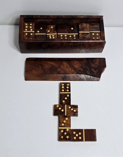 Vintage thuya wood domino set - wood,