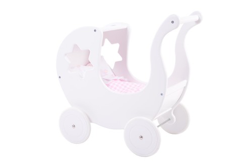 Brand new wooden doll - new, pram