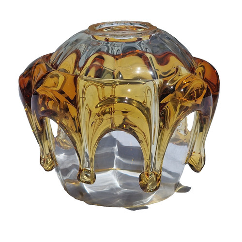 Vintage murano amber teardrop - murano,