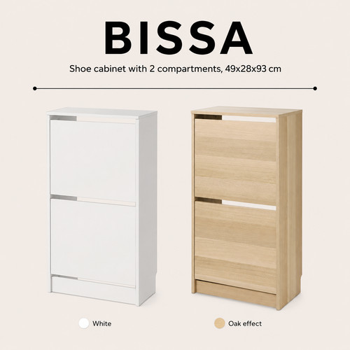 Ikea bissa shoe cabinet - bissa, white
