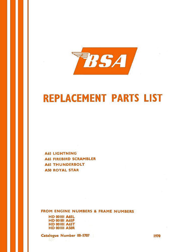 Bsa a65 parts book - bsa,