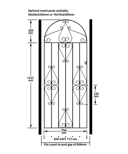 Classic metal scroll - classic, tall