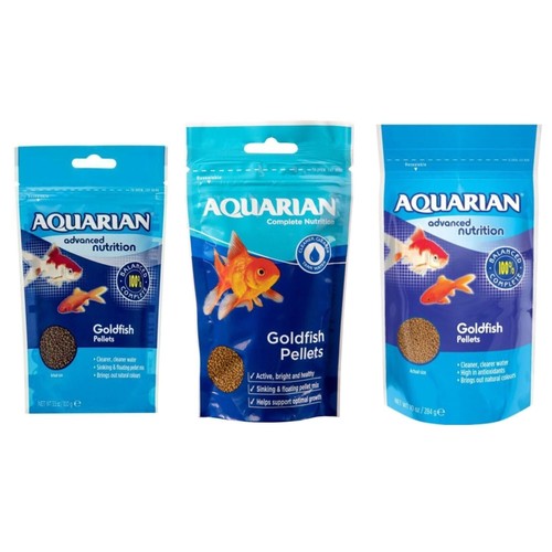 Aquarian goldfish food pellets - goldfish,