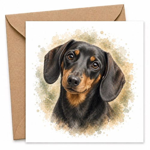 Dachshund greeting card - dachshund,