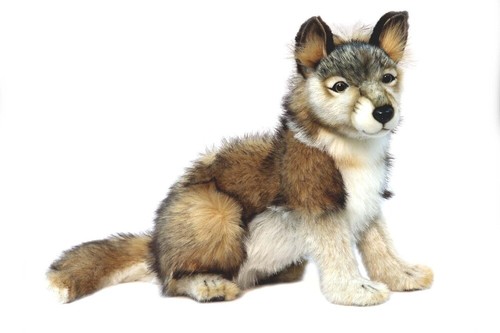 Hansa sitting wolf cub plush - hansa,