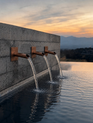 Set copper spouts - copper, wall