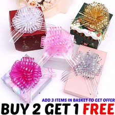 LARGE 50mm PREMIUM GIFT ORGANZA PULL BOW WEDDING CAR BIRTHDAY FLOWER HAMPER BOWS