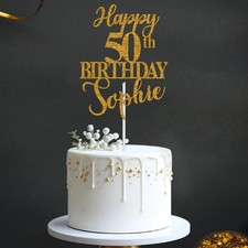 Personalised Happy Birthday Cake Topper Any Age Any Name 16 18th 21st 30th 50th